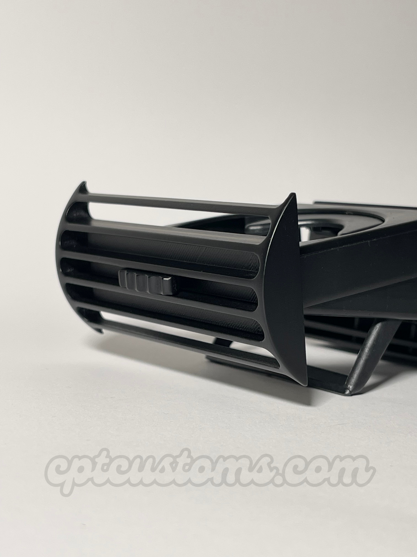 BMW E30 Air Vent Cupholder – Opened, Side View Showing Grille from the Left